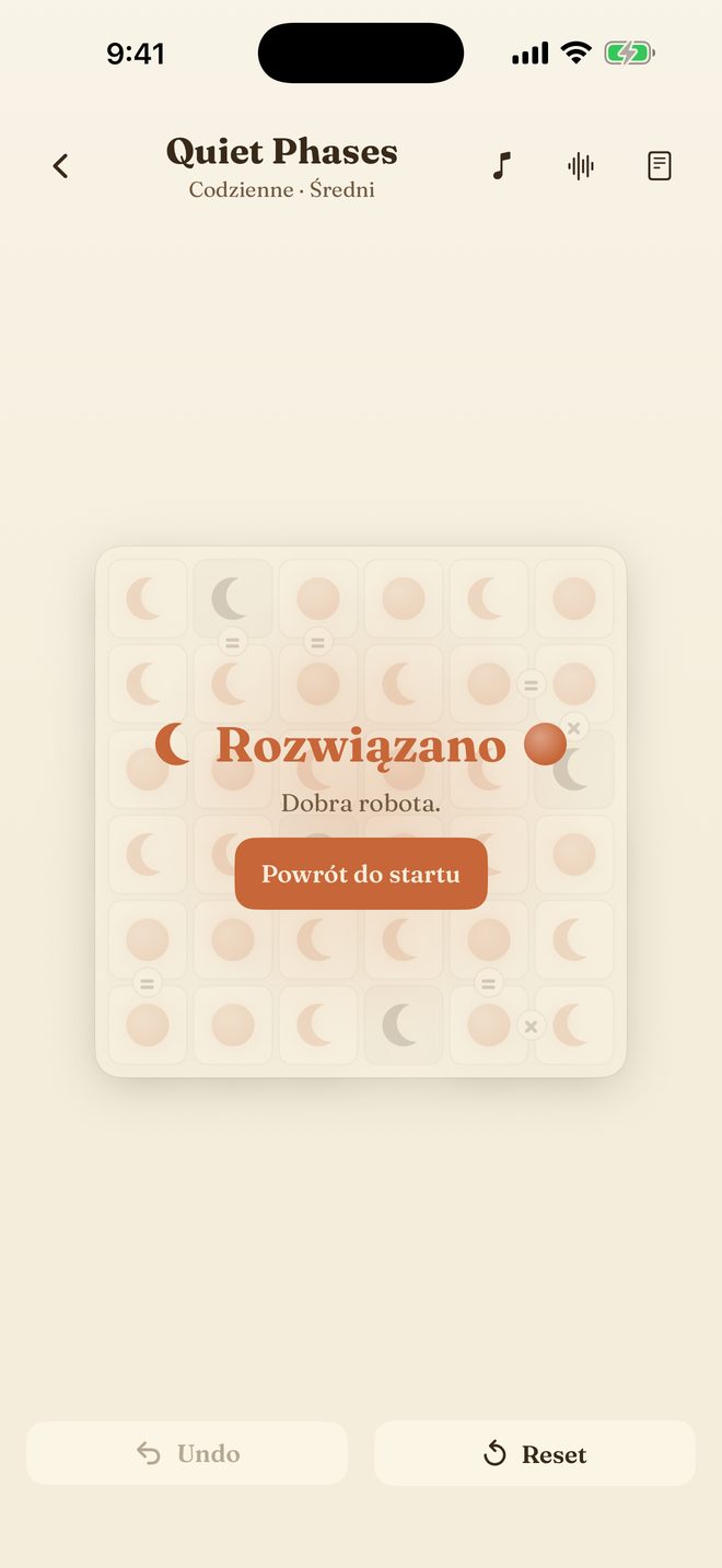 A solved daily puzzle with the celebration